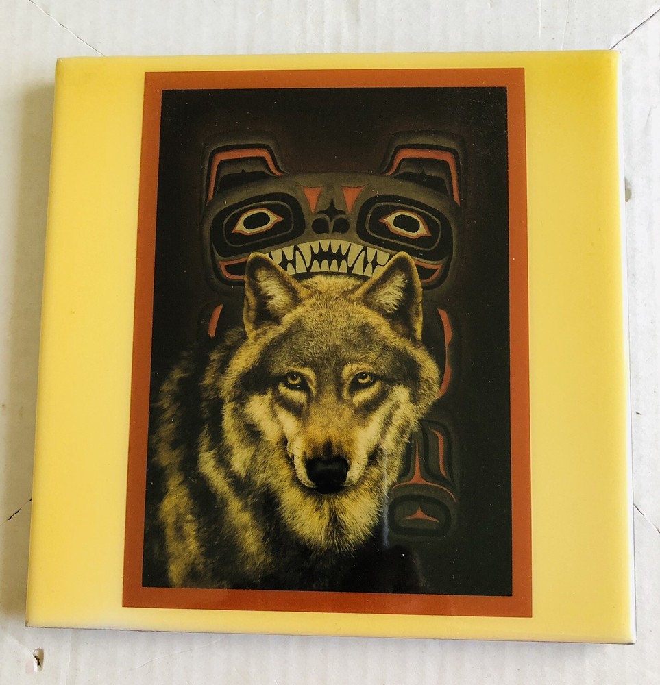 JUDI RIDEOUT ALASKAN WOLF DECORATIVE TILE