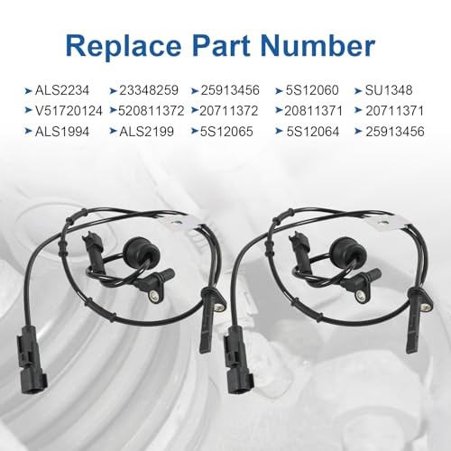 ABS Wheel Speed Sensor Left & Right 4PCS Replacement for Chevy Equinox 2010