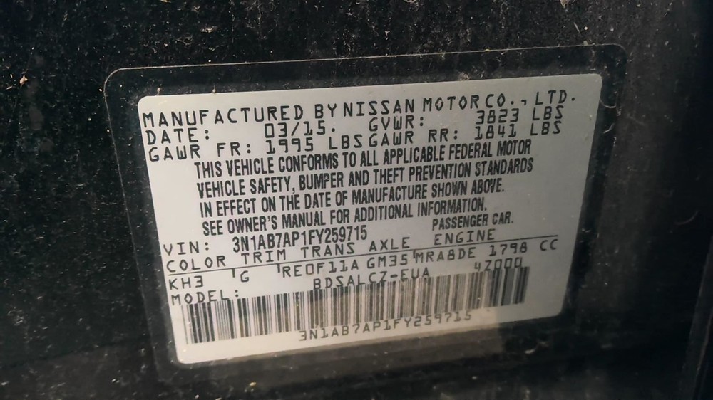 Engine ECM Electronic Control Module 1.8L Fits 13-15 SENTRA 741211