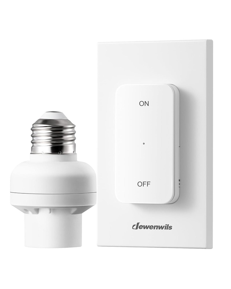 Convenient Wall-Mounted Light Socket with Wireless Remote - 100 Feet Control