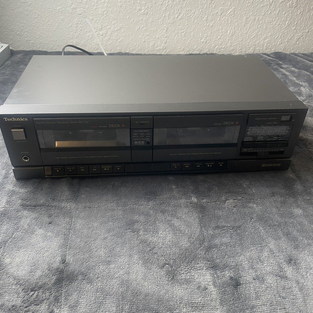 Vintage Technics RS-T22 Stereo Double Cassette Deck - Tested