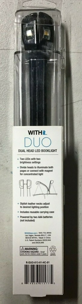 WITHit Clip On Duo Reading Light – Black - NEW