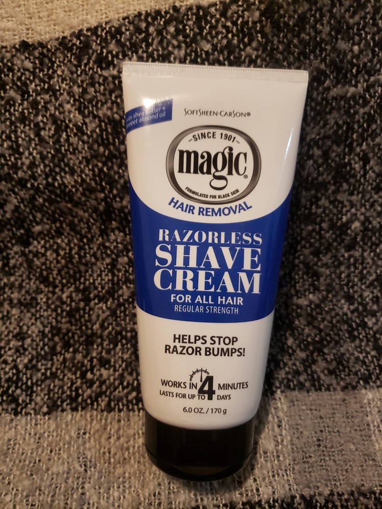 Magic Light Fresh Scent Razorless Cream Shave Razor Bump For Beard 6oz -Regular