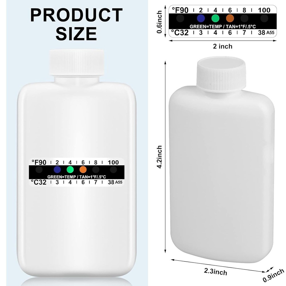 12 Pcs Urine Kit, Empty Bottles with Temperature Strips, Portable Urine Tes
