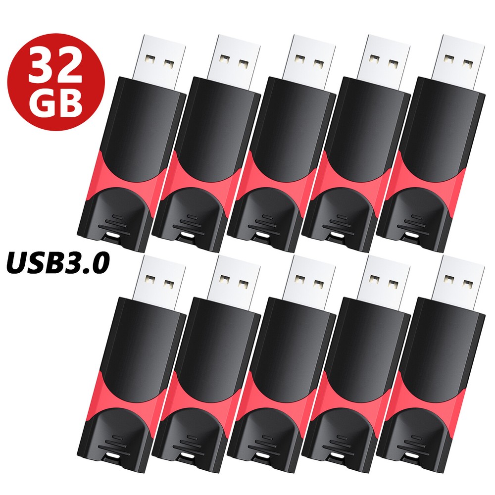 High Speed USB 3.0 32GB 10Pack Retractable Flash Drive Memory Storage USB Memory