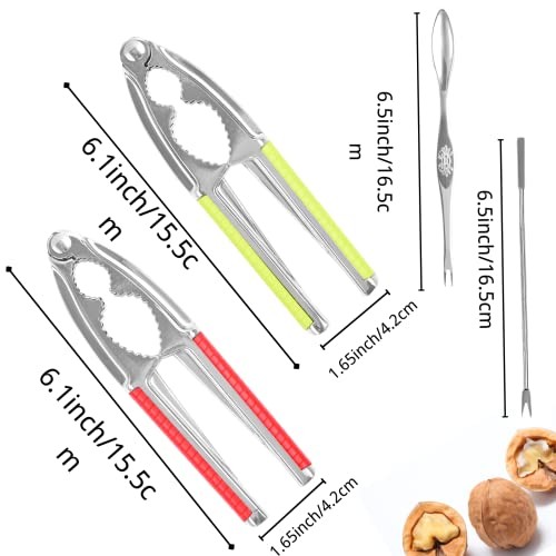 8 Pcs Nut Crackers for All Nuts Nutcracker Pecan Walnut Nut Crackers with 2#