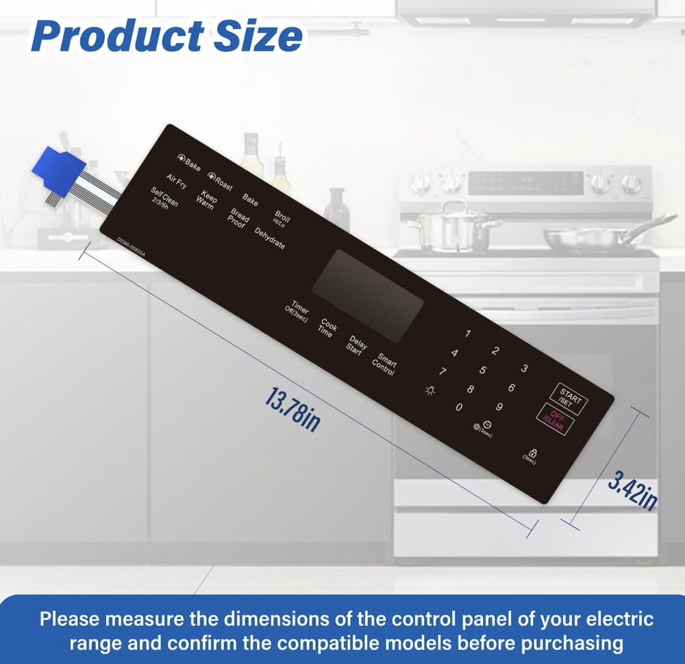 DG96-00850A Range Touch Control Panel Range Membrane Switch Touchpad For Samsung