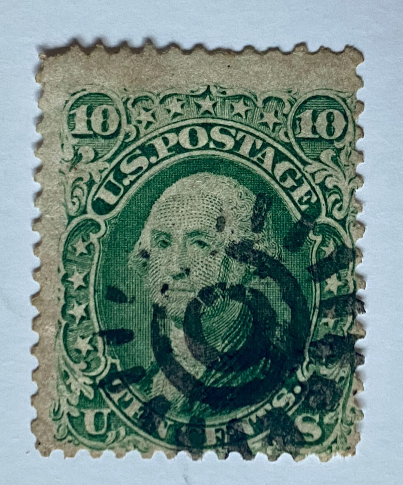 Scott US 68 Fancy Cancel 1861 10c Washington