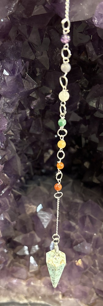 turquoise Pendulum With Detachable Chakra Chain