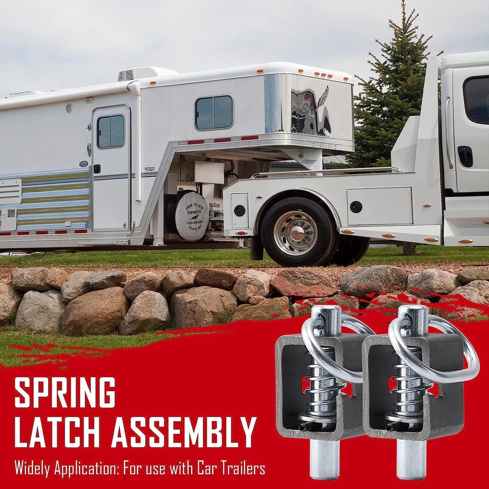 SPARKWHIZ 2Pack Spring Trailer Gate Weld-On Spring Latch Lock Assembly Universal