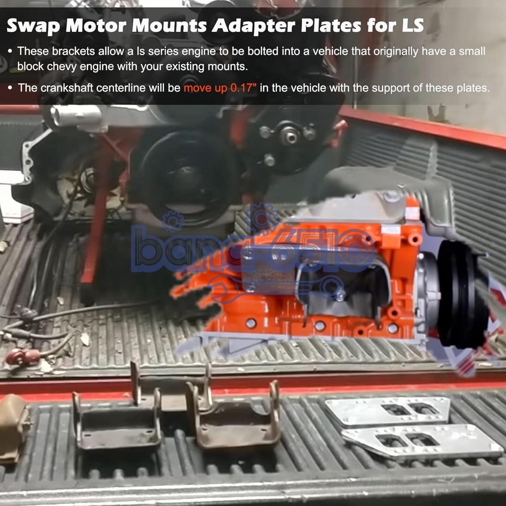 Motor Mounts Adapter Plates Swap Bracket Small Block for LS Engine Conversion