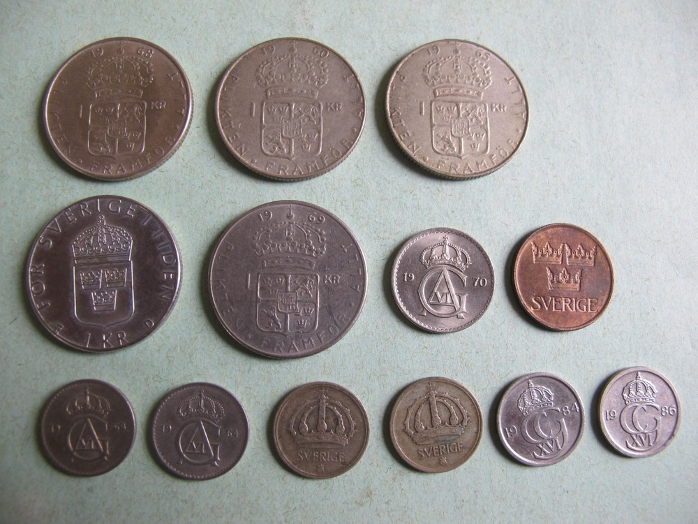 13 Sweden Coins