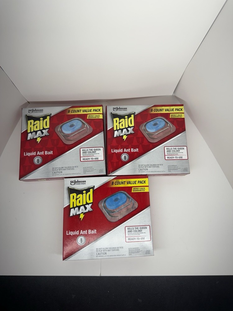 (3-boxes) Raid MAX Liquid Ant Bait 8 Count Value Pack