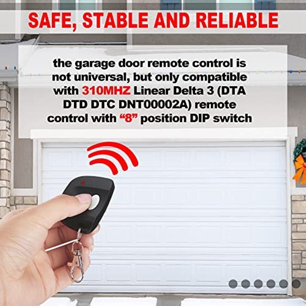 300MHZ 10 Dip-Switches For Linear Multi-Code Garage Door Opener Remote for 3089