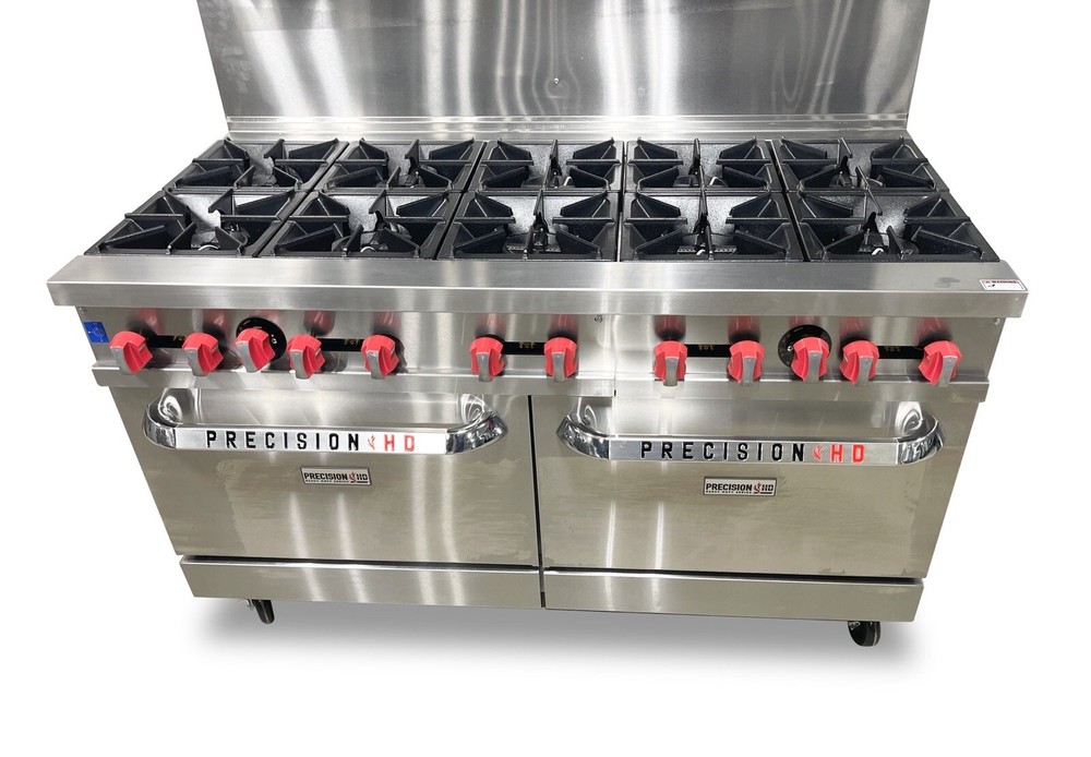 10 Burner Gas Range Heavy Duty High BTU Sauté Range