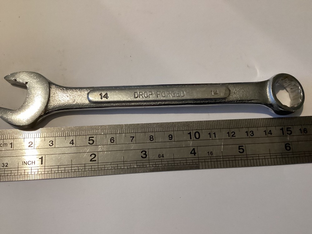 Drop forged   ,combo spanner, size 14mm fl