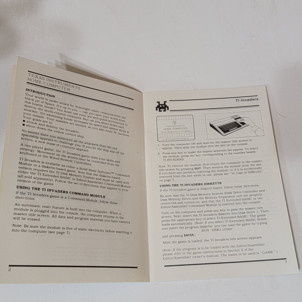 TI Invaders Texas Instruments Home Computer Reference Guide 1981