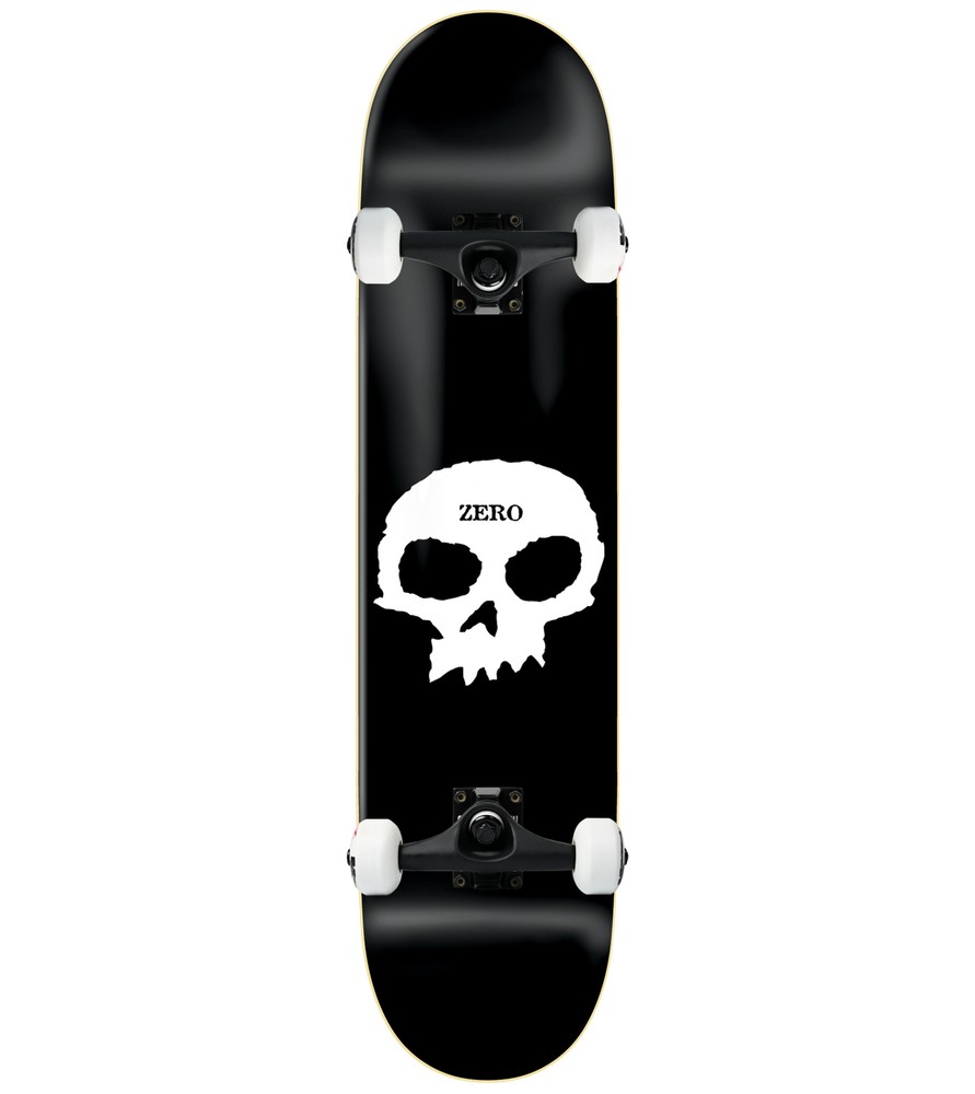 Zero Skateboard Assembly Single Skull Black/White 8.125" Complete