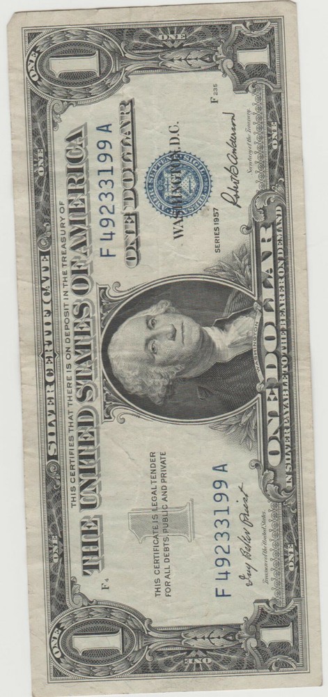 Circulated 1957 Silver Certificate