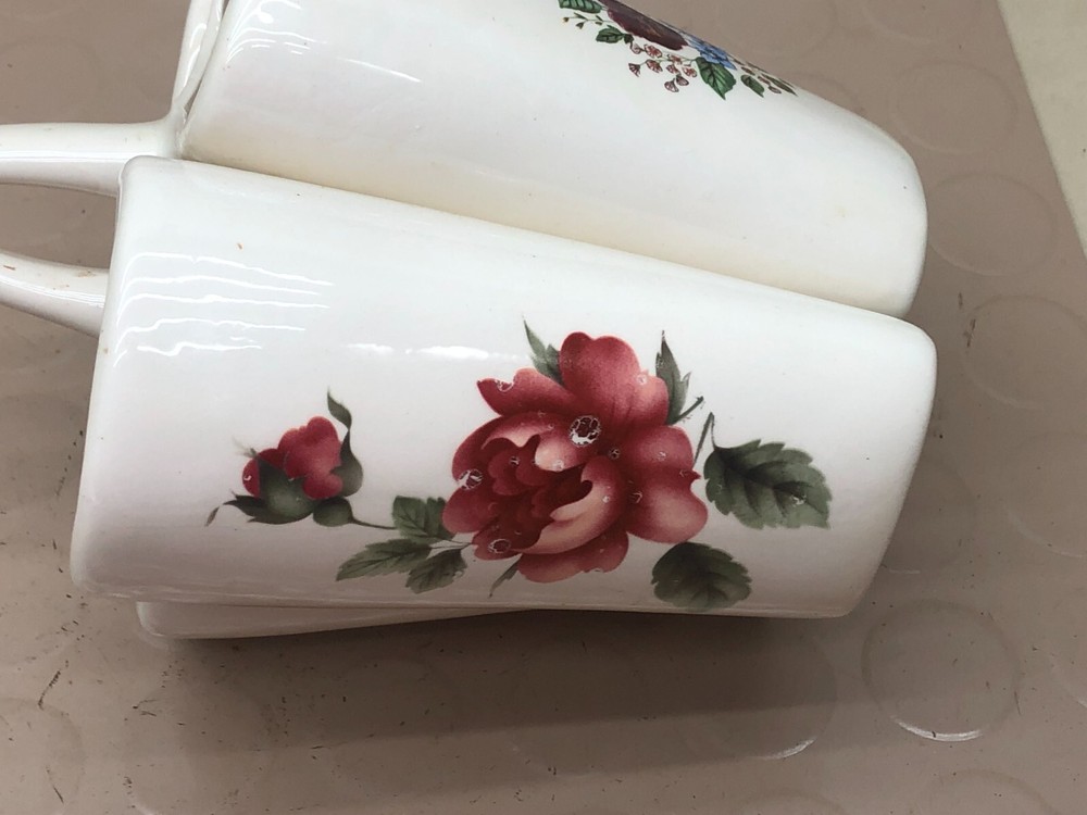 Vintage Ceramic Basket Planter/Vase 4 Sections w/ Flowers