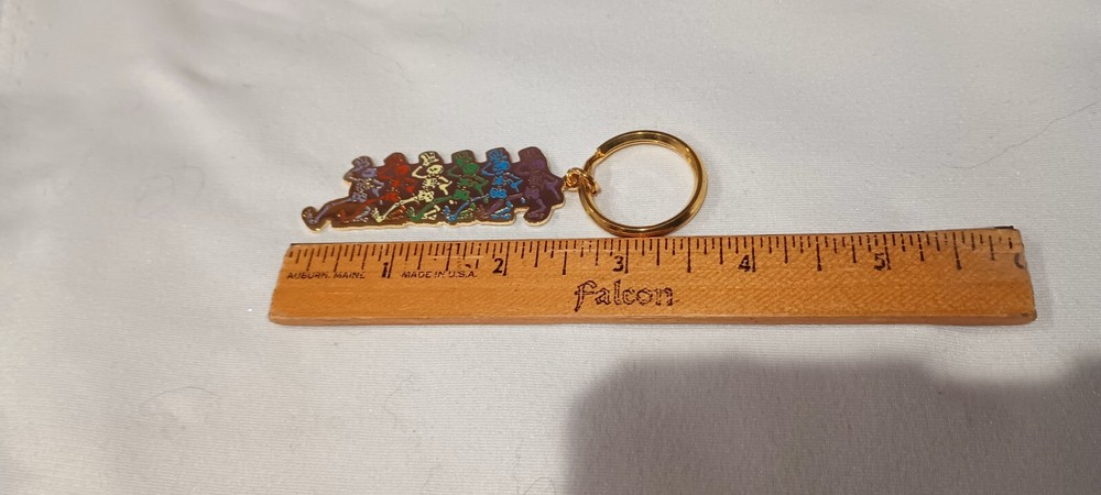 Grateful Dead Dancing Skeletons Brass Keyring