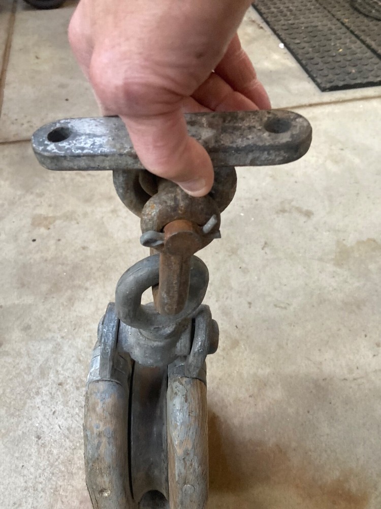 Large Heavy Antique Block & Tackle