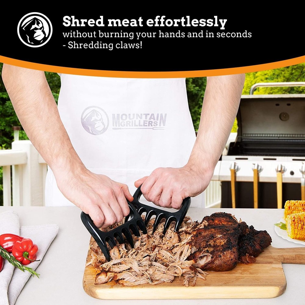 Mountain Grillers Meat Claws - Pulled Pork Shredder Tools for BBQ - Black