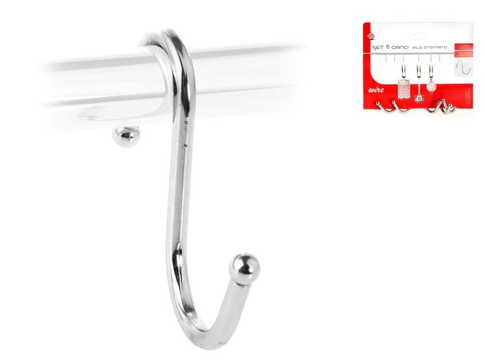 Pack Of 6 Single Chrome Hooks Home