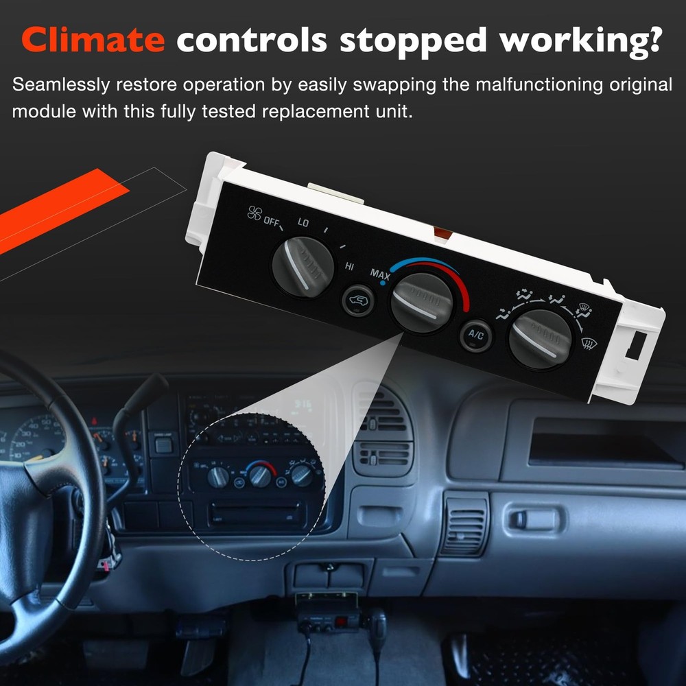 599-007 Climate Control Module A/C Heater Air Conditioning Panel Without...