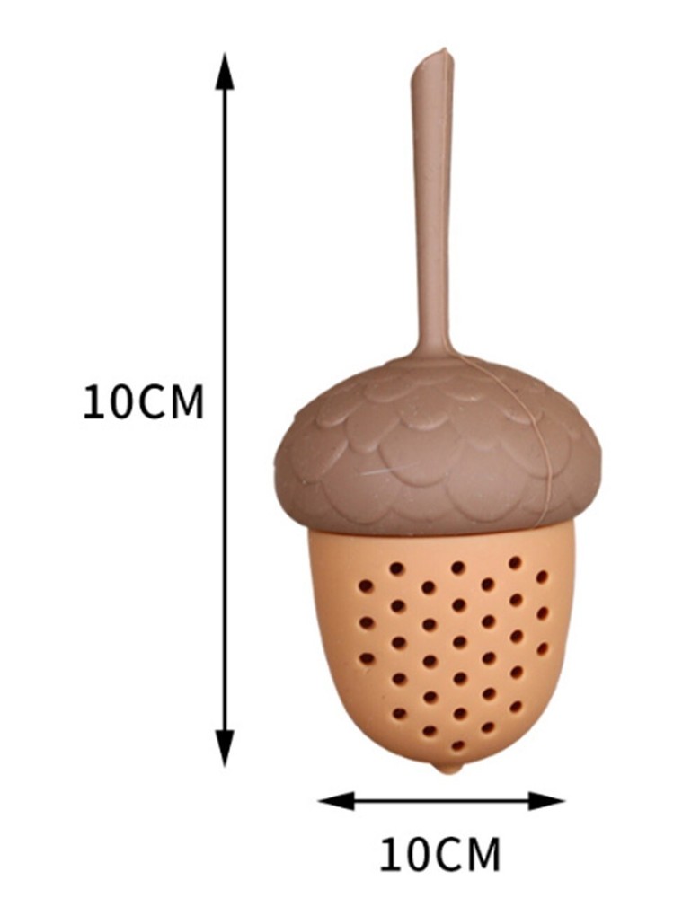 Creative Pine Cone Tea Infuser, Food Grade Silicone Tea Strainer w Long Handle