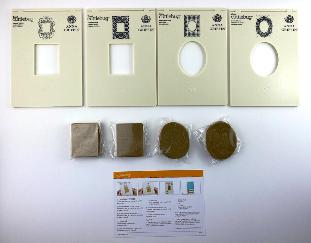 Anna Griffin Cricut Cuttlebug Assorted Embossing Frame Folders And Sentiments #4