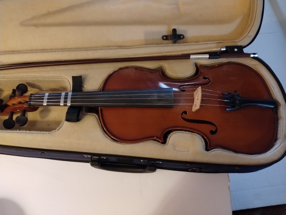 Mendini Beginners Violin cecilic / Beginner Kit Case, Bow,Rosen Size 4/4