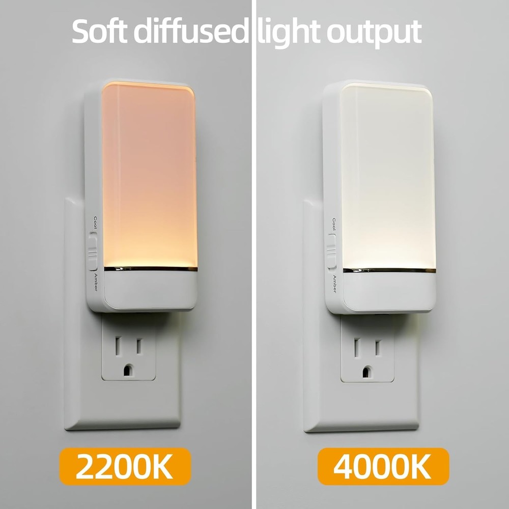 Dawnrise Night Lights Plug into Wall,Invisible Motion Sensor White