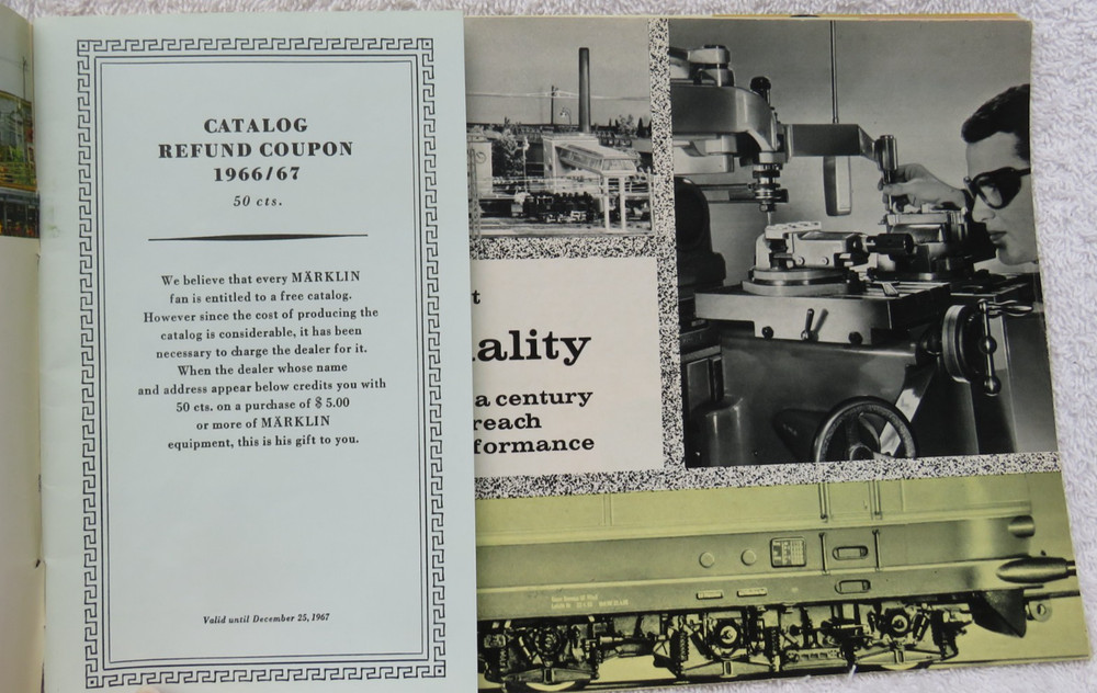 Vintage Marklin 1966/67 Catalog with Refund Coupon Still Attached