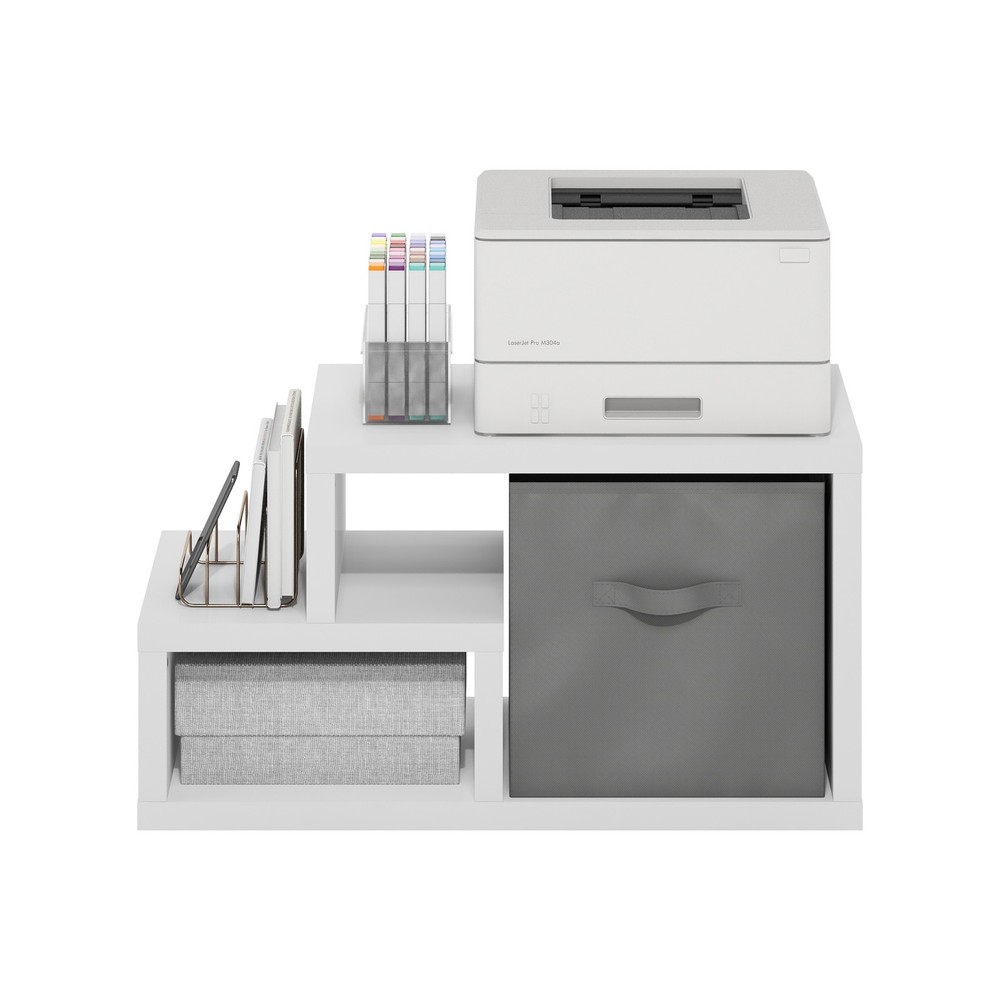 Furinno Viola Multipurpose Shelf in with Bin in White