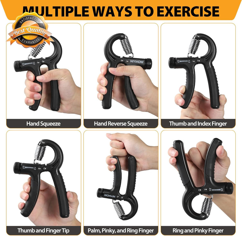 Adjustable Hand Grip Strength Trainer 22-132lb Forearm Exerciser 2 Pack