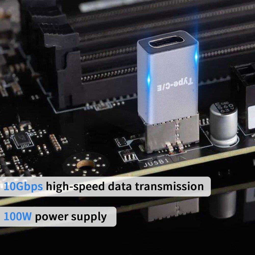 USB 3.1 Type E Male Front Panel Header to C 3.1 Female Data Converter Adapter