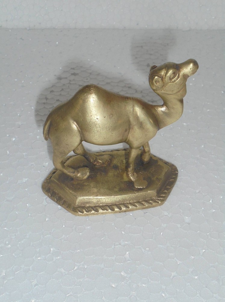 Vintage Solid Handcrafted Brass Fine Camel Figurine, Collectible