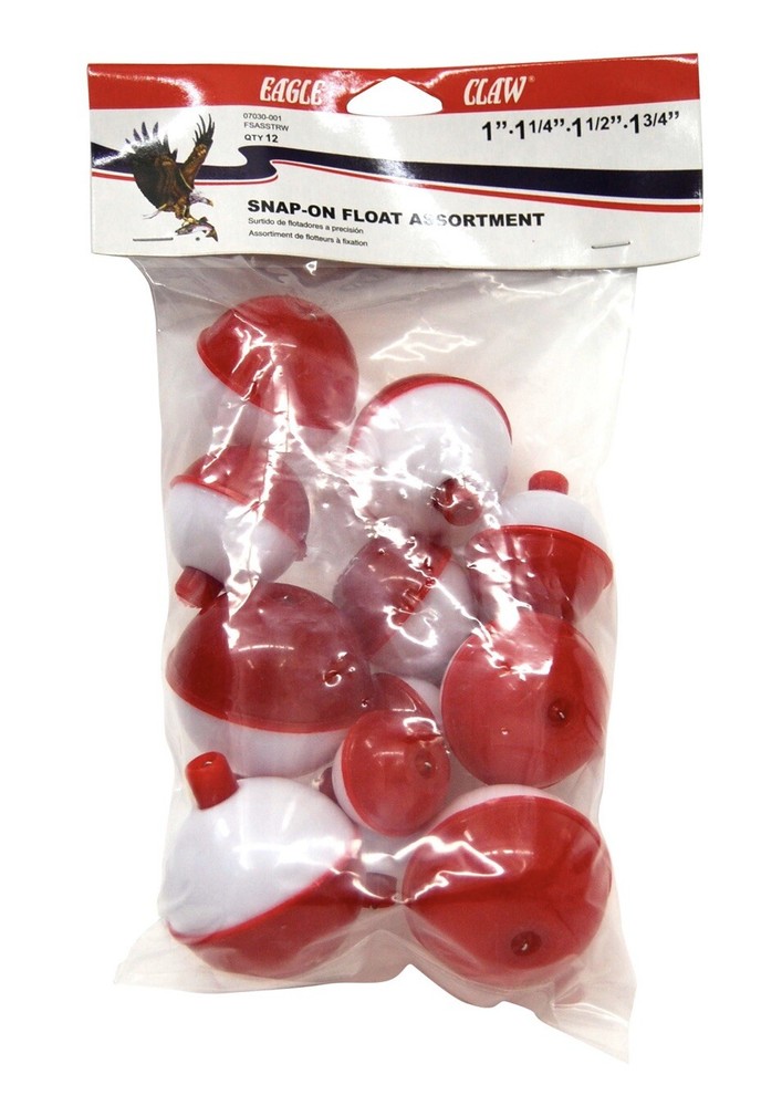 Eagle Claw Snap On Float Assortment 12 Pieces Per Pack