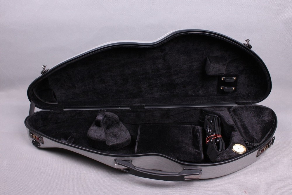 Silver Carbon Fiber Violin case 4/4 Violin Box Code Lock Strong Light Case strap