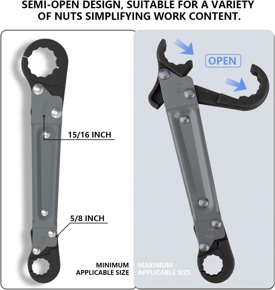 Plumbing Tools Angle Stop Wrench Kit Removing Compression Ring Angle-On for Inst