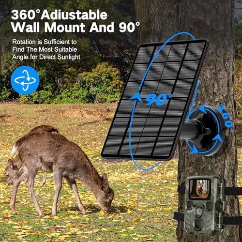 Solar Panel for Trail Camera, Trail Camera Solar Panel with 5000mAh