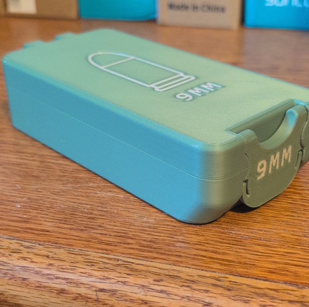 Plastic 9mm Handgun Ammunition Box 50 Round Capacity