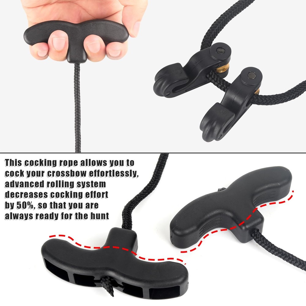 Crossbow Pull Cord Crossbow Cocking Rope Device Double Handle Crossbow Drawstrin
