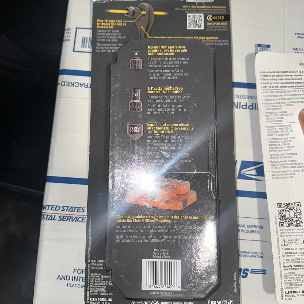 NEW! Klein Tool Bundle 65400 Pass Through Socket Set & 63625 MC Cable Cutter