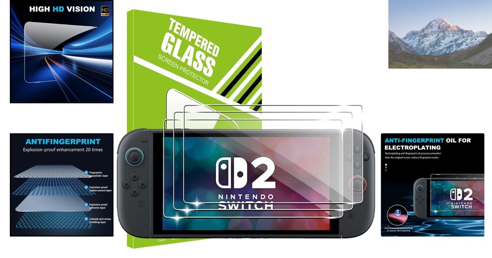 Tempered Glass Screen Protector - Anti-Scratch & Dust Resistant for NS Switch 2