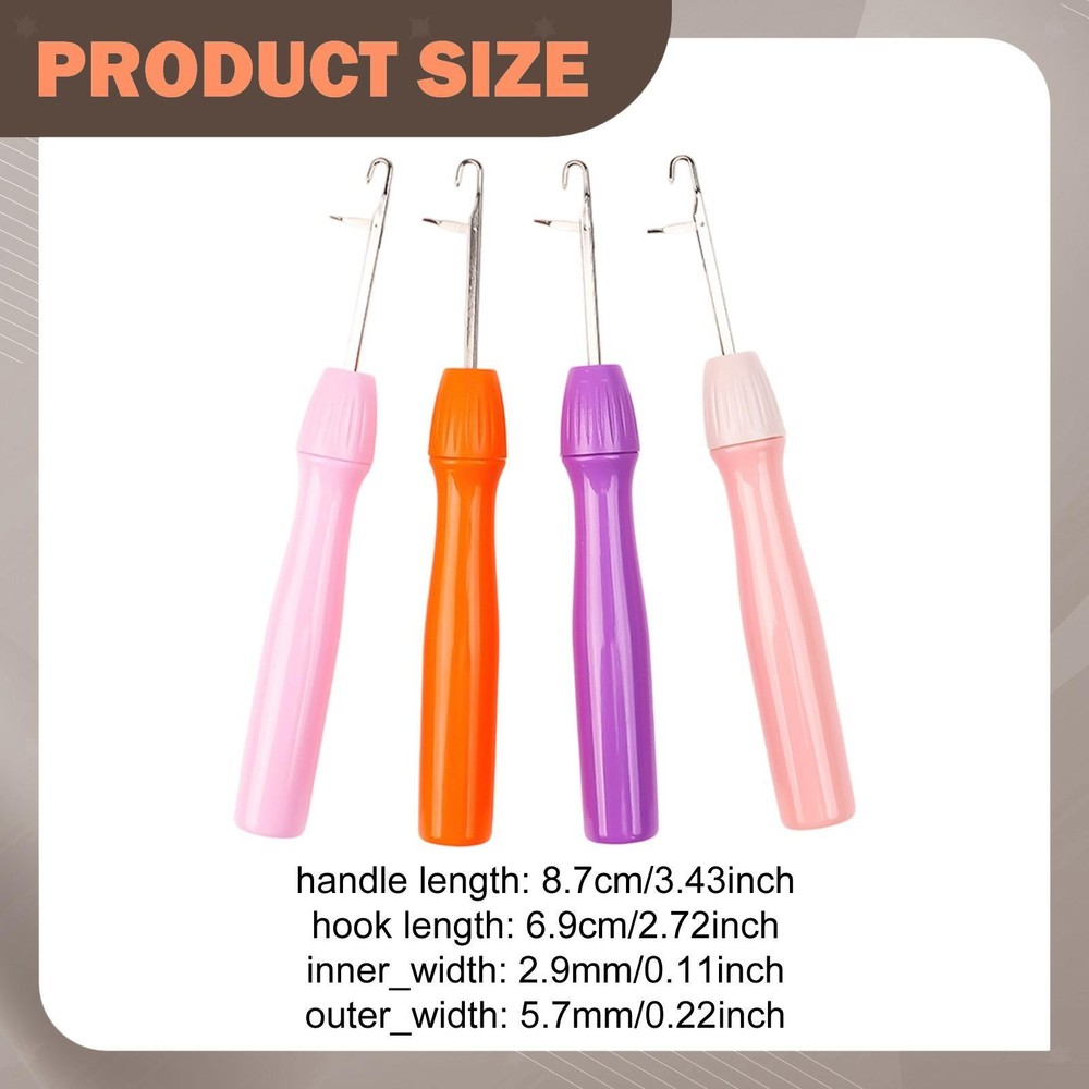4x Latch Hooks Convenient Art Crafts Portable Knitting Projects Crochet Hook