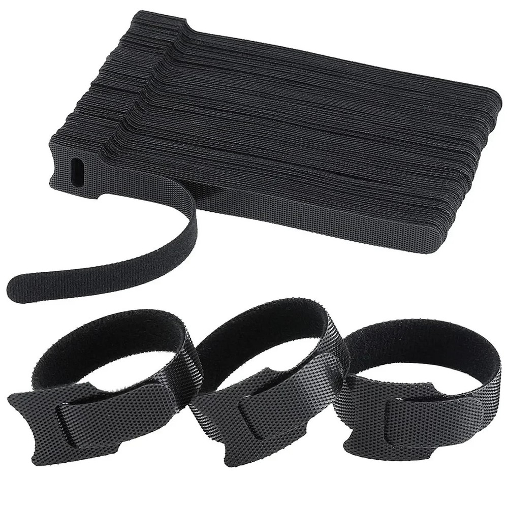 100PCS Reusable Cable Management Organizer – Hook & Loop Adjustable Straps for