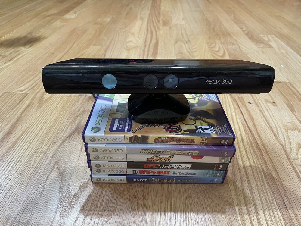 Xbox 360 Kinect Sensor Bar and 6 Games Bundle TESTED