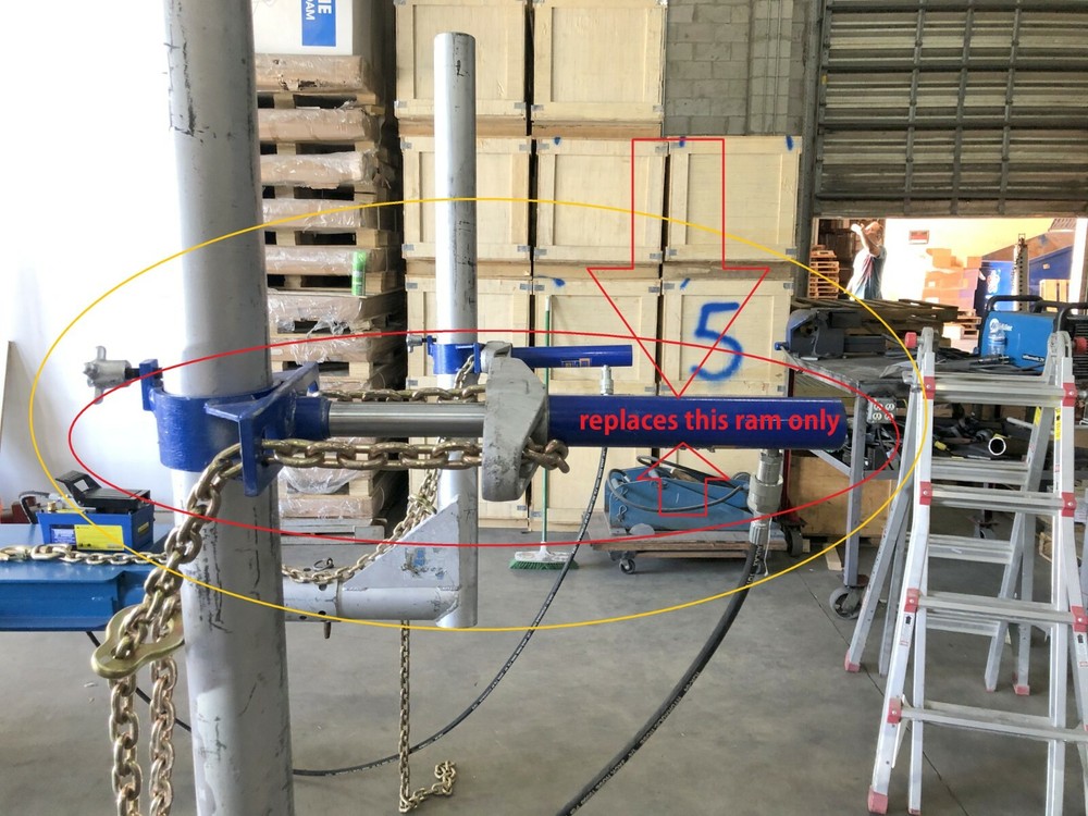 AUTO BODY FRAME MACHINE CONTINENTAL FLAT RACK 10 TON TOWER REPLACE CYLINDER RAM